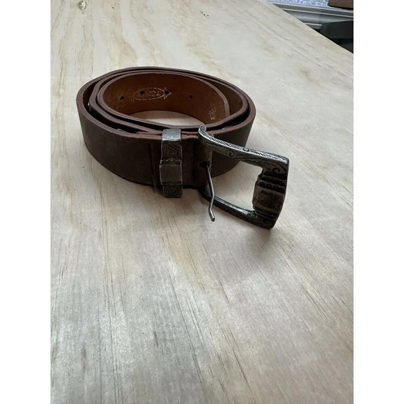 TOPFER Brown  Leather Gold Buckle and designs Sz 95 (US 38),  Bavaria, Germany - Picture 2 of 9